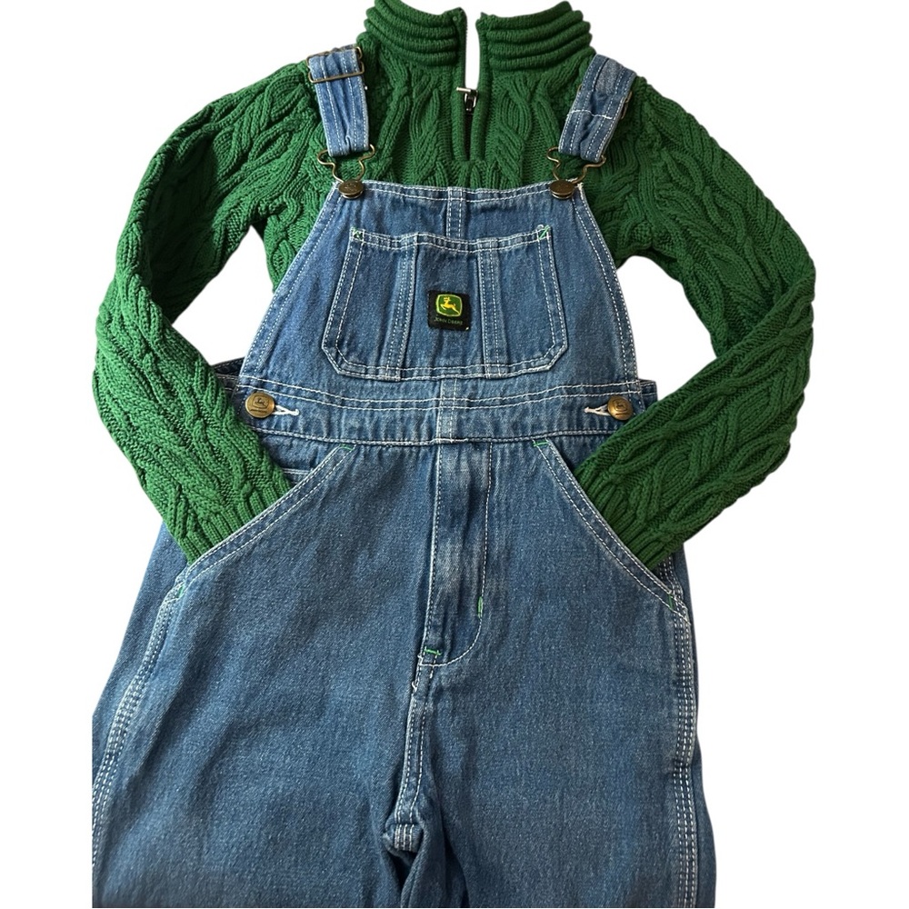 Boys size 5 LOT JOHN DEERE Overalls & Green JARVIS ARCHER Cableknit Sweater‎ 5